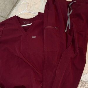 Figs Maroon Scrubs set